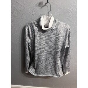 Womens Spyder Active size Large Gray  Mock Neck‎ Layered Pullover Athletic Shirt